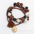 Multi Layers Beads Handmade Bracelet With Shamballa Ball